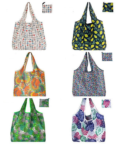 Large Foldable Tote Nylon Reusable Grocery Bags 12Pack JB6228-4 (12PC)