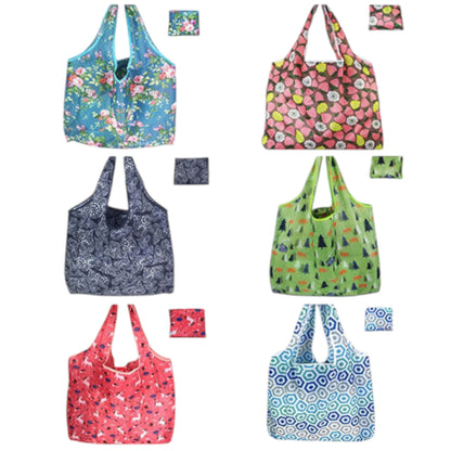 Large Foldable Tote Nylon Reusable Grocery Bags 12Pack JB6228-5 (12PC)
