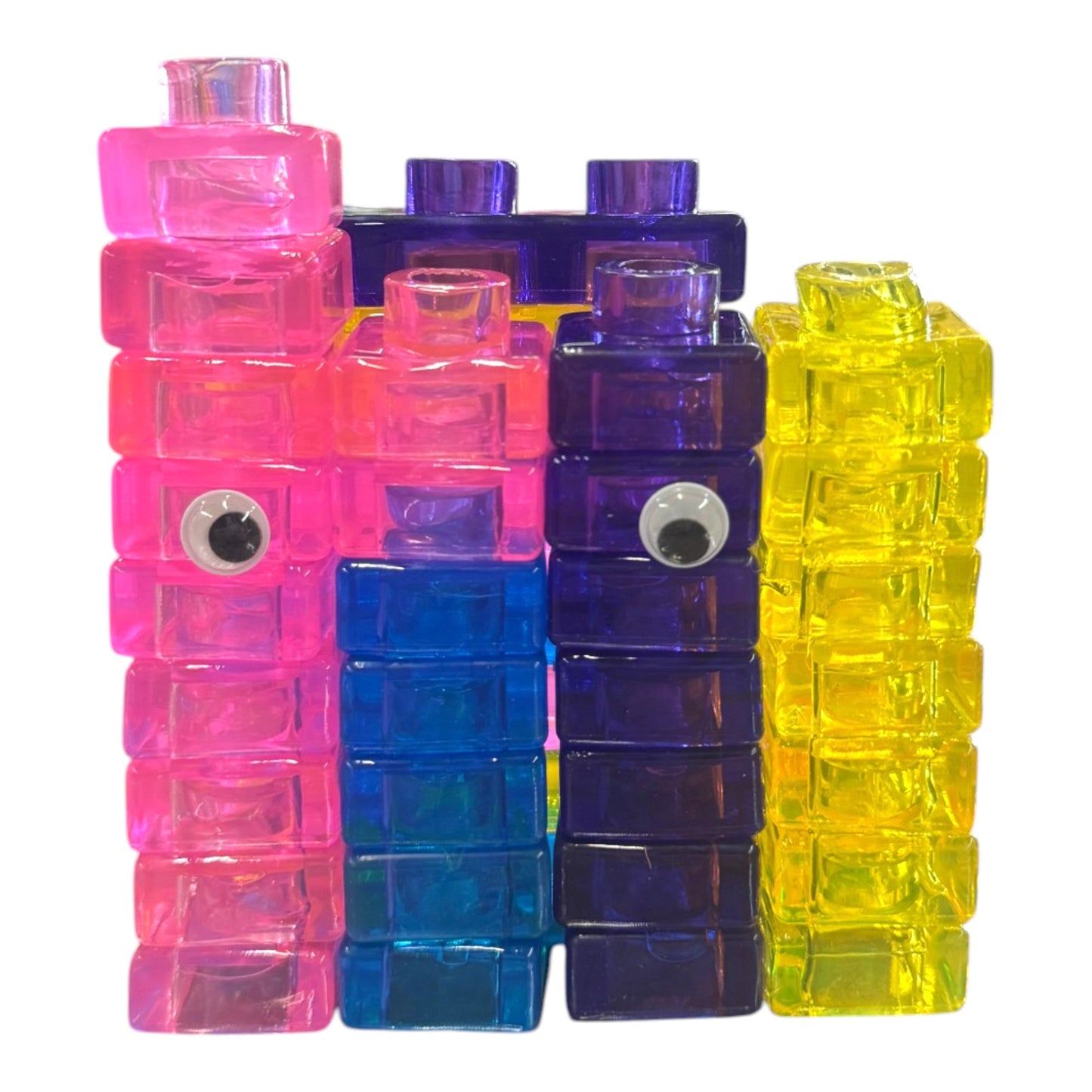 58 Count Colorful Gummy Squishy Sensory Building Block Toy ZPH-58 (12PC)