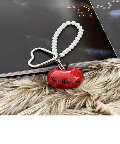 Cute Red Apple With Pearl Keychain and Bag Charm JK6413-2 (12)