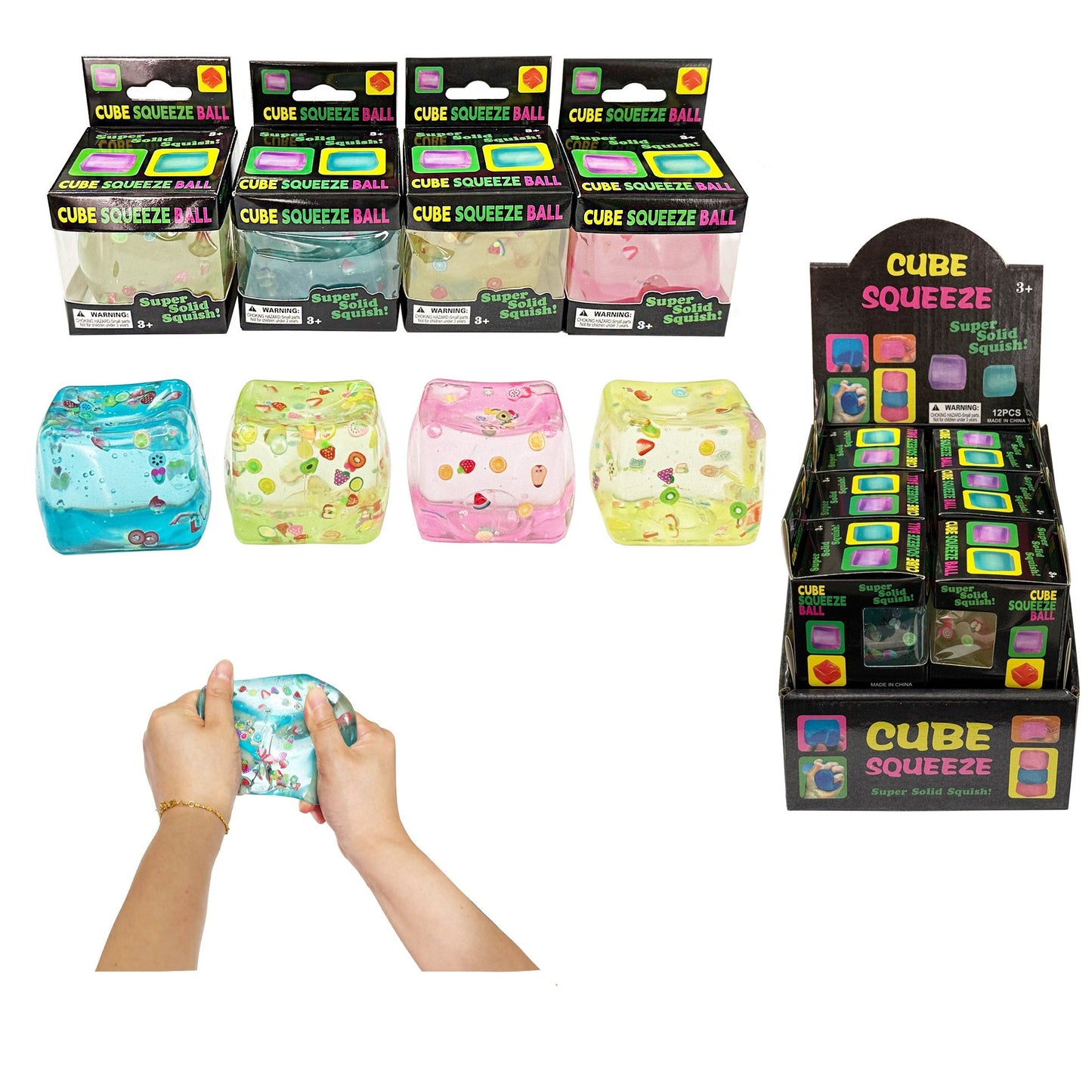 Colorful Cube Squishy Toy SQ6509-1 (12PC)
