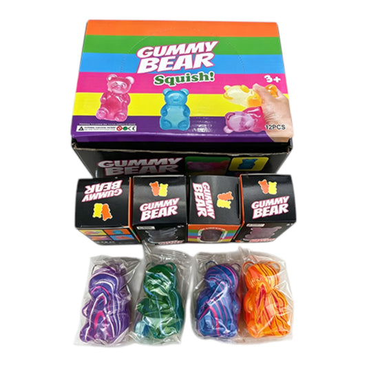 Marbled Gummy Bear Colorful Squishy JT6528-13 (12PC)