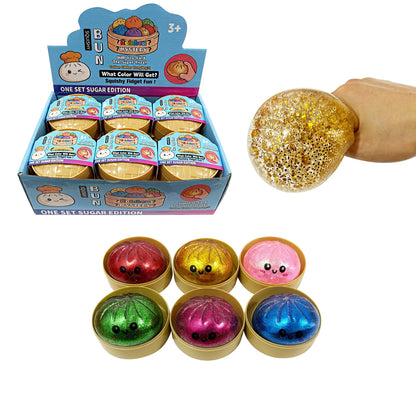 Glitter Squishy Dumpling Filled With Beads Toy SS417-3(12PC)
