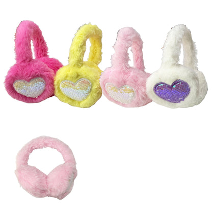 Winter Earmuffs Sequin Heart Ears Warmers Winter Headband SS6812-37 (12PC)