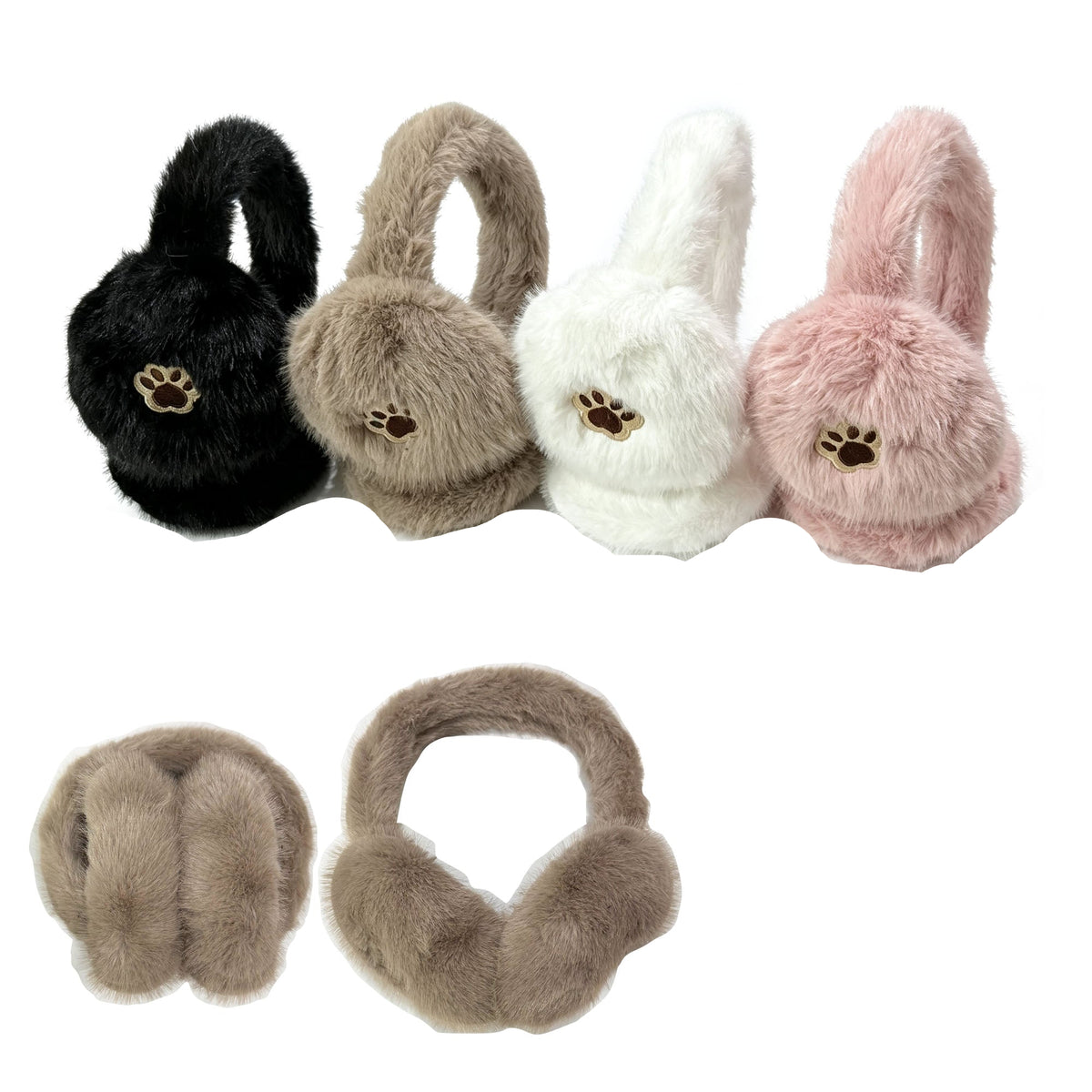 Winter Earmuffs Cat Paw Ears Warmers Winter Headband SS6812-46 (12PC)