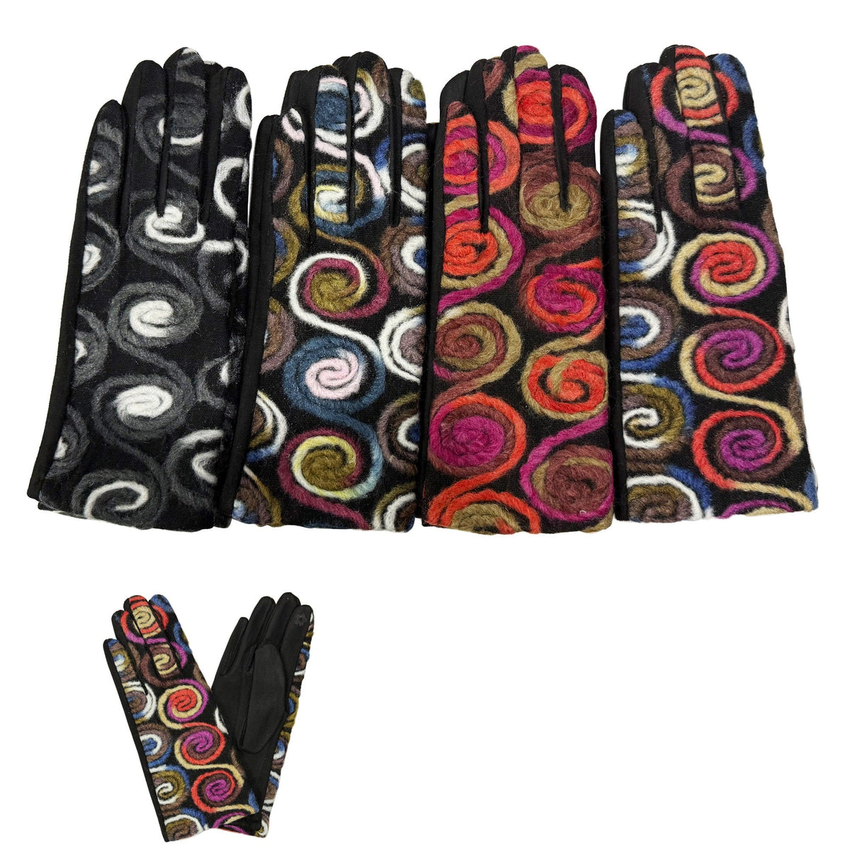 Women's Embroidery Texting Gloves GL6830-2 (12PAIR)