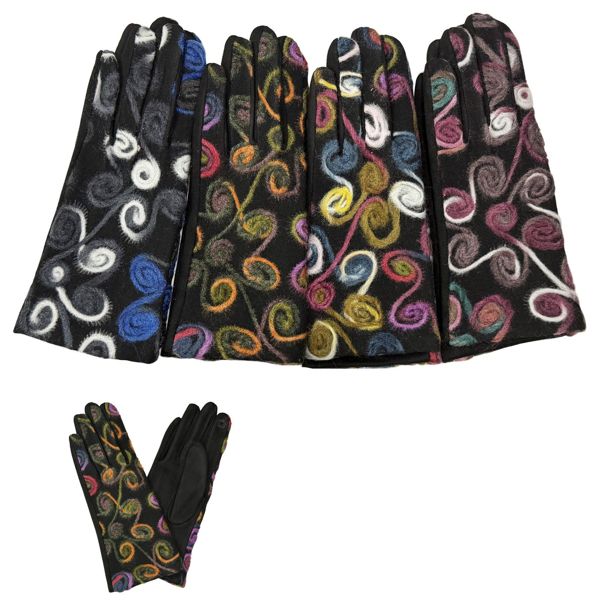 Women's Embroidery Texting Gloves GL6830-3 (12PAIR)