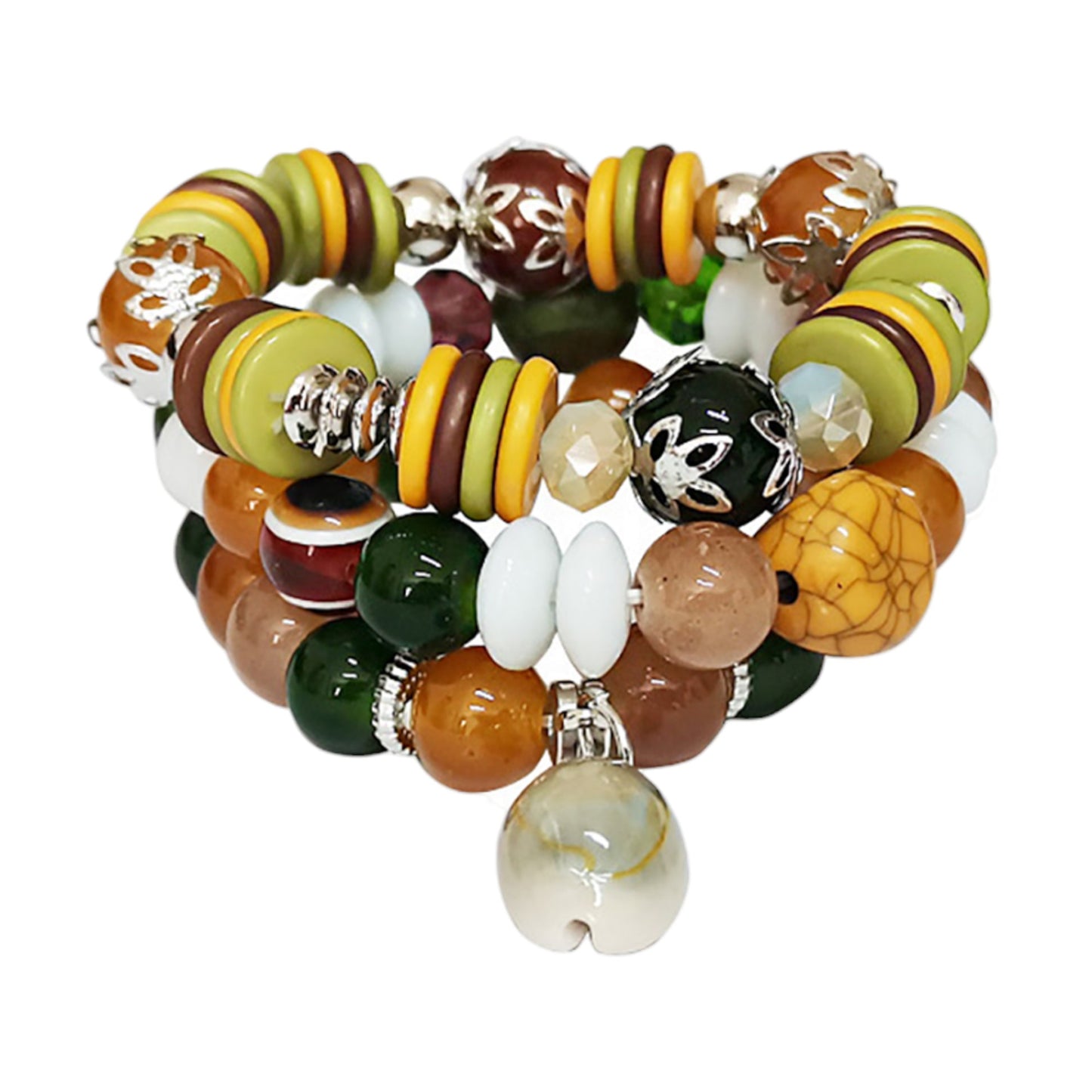 Natural Stone Shell Charm Bracelet BR2521-76. (12PC)