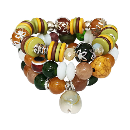 Natural Stone Shell Charm Bracelet BR2521-76. (12PC)