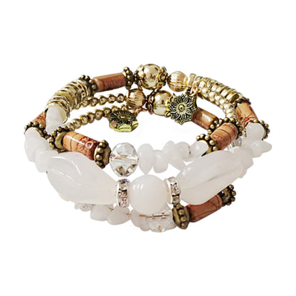 Color Stone N Gold Bead Bracelet BR2221-29. (12PC)