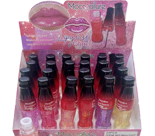 Moc Allure Maquiamor Lip Gloss Glitter Soda Bottle LC1127 (24PC)