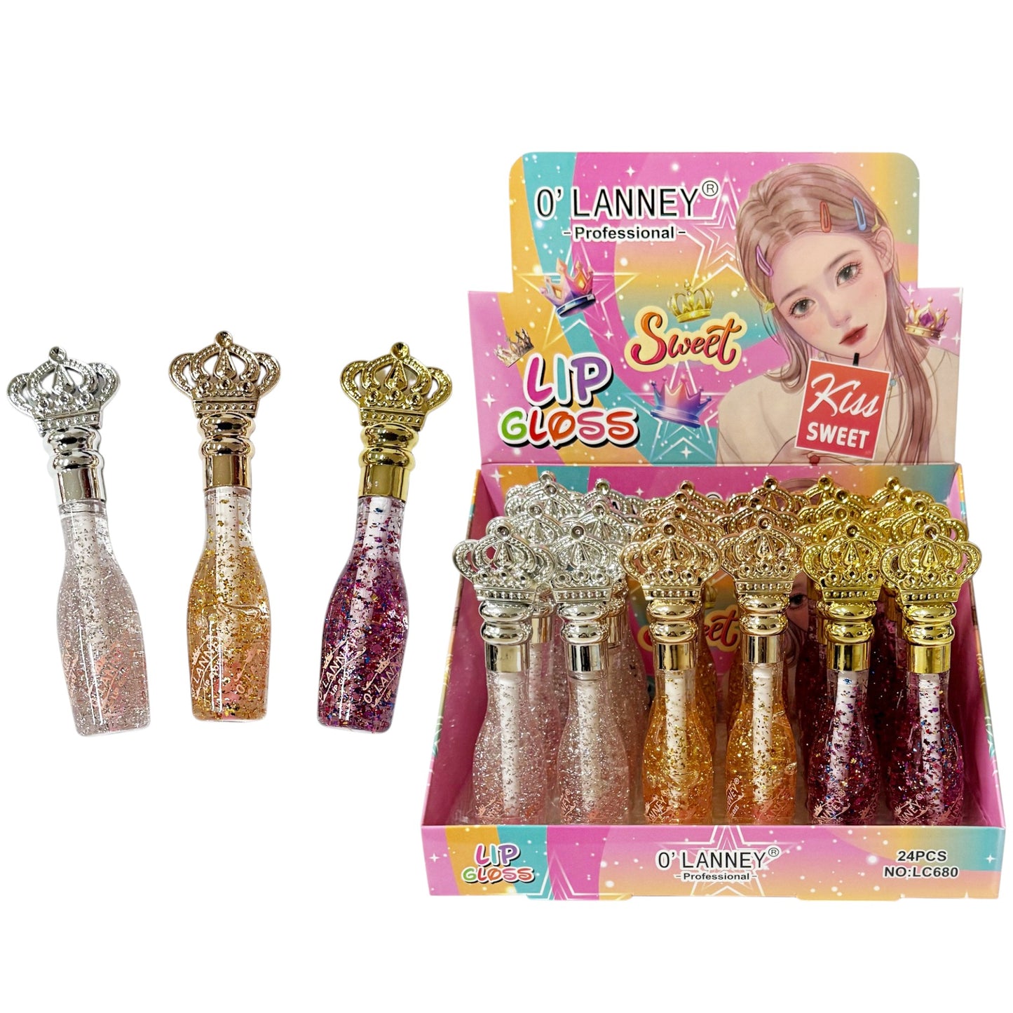 O'lanney Kiss Sweet Lip Gloss LC680. (24PC)
