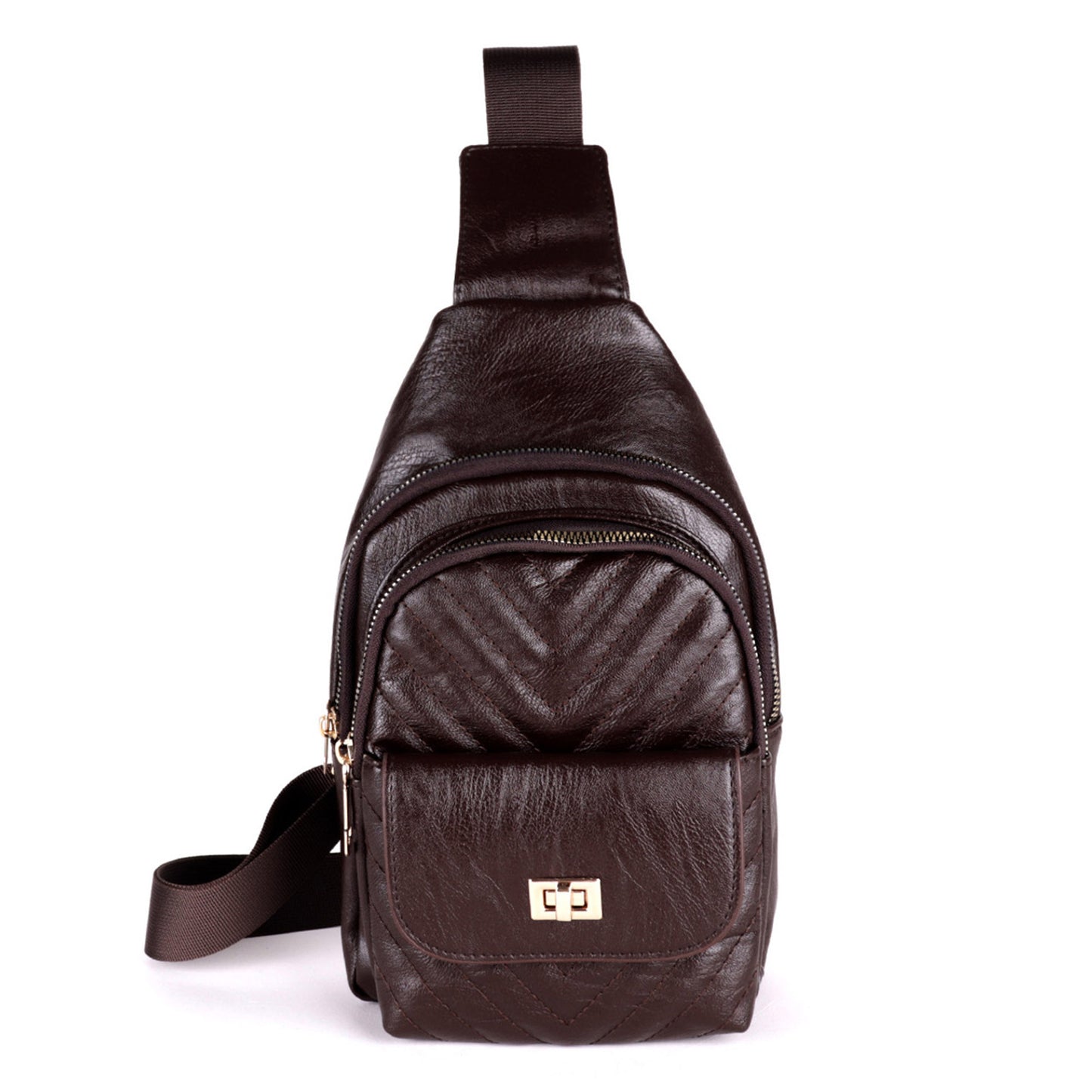 Vegan Leather Quilt Crossbody Sling Bag LFBG1351 (6PC)