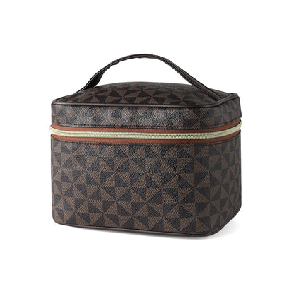 Vegan Leather Geo Print Cosmetic Case Travel Bag LNC3003 (1PC)