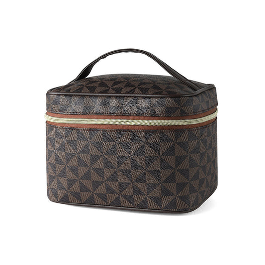 Vegan Leather Geo Print Cosmetic Case Travel Bag LNC3003 (1PC)