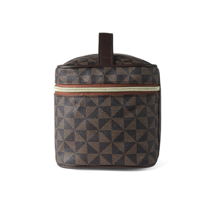 Vegan Leather Geo Print Cosmetic Case Travel Bag LNC3003 (1PC)