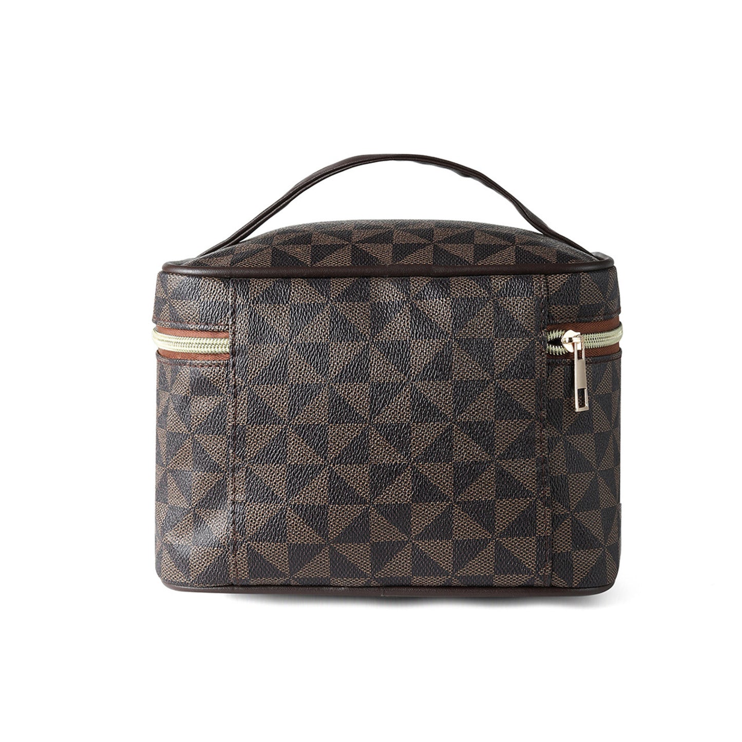 Vegan Leather Geo Print Cosmetic Case Travel Bag LNC3003 (1PC)