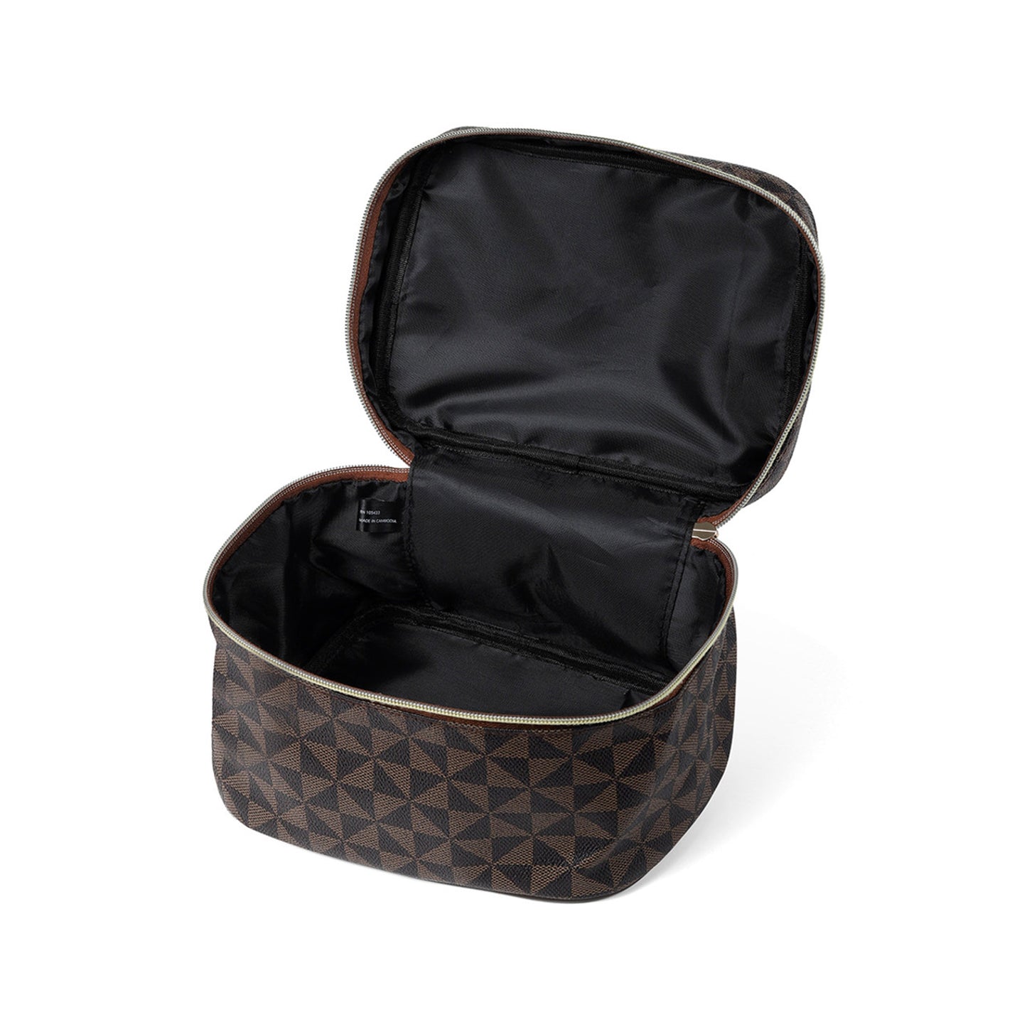 Vegan Leather Geo Print Cosmetic Case Travel Bag LNC3003 (1PC)