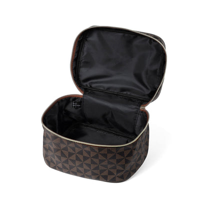 Vegan Leather Geo Print Cosmetic Case Travel Bag LNC3003 (1PC)
