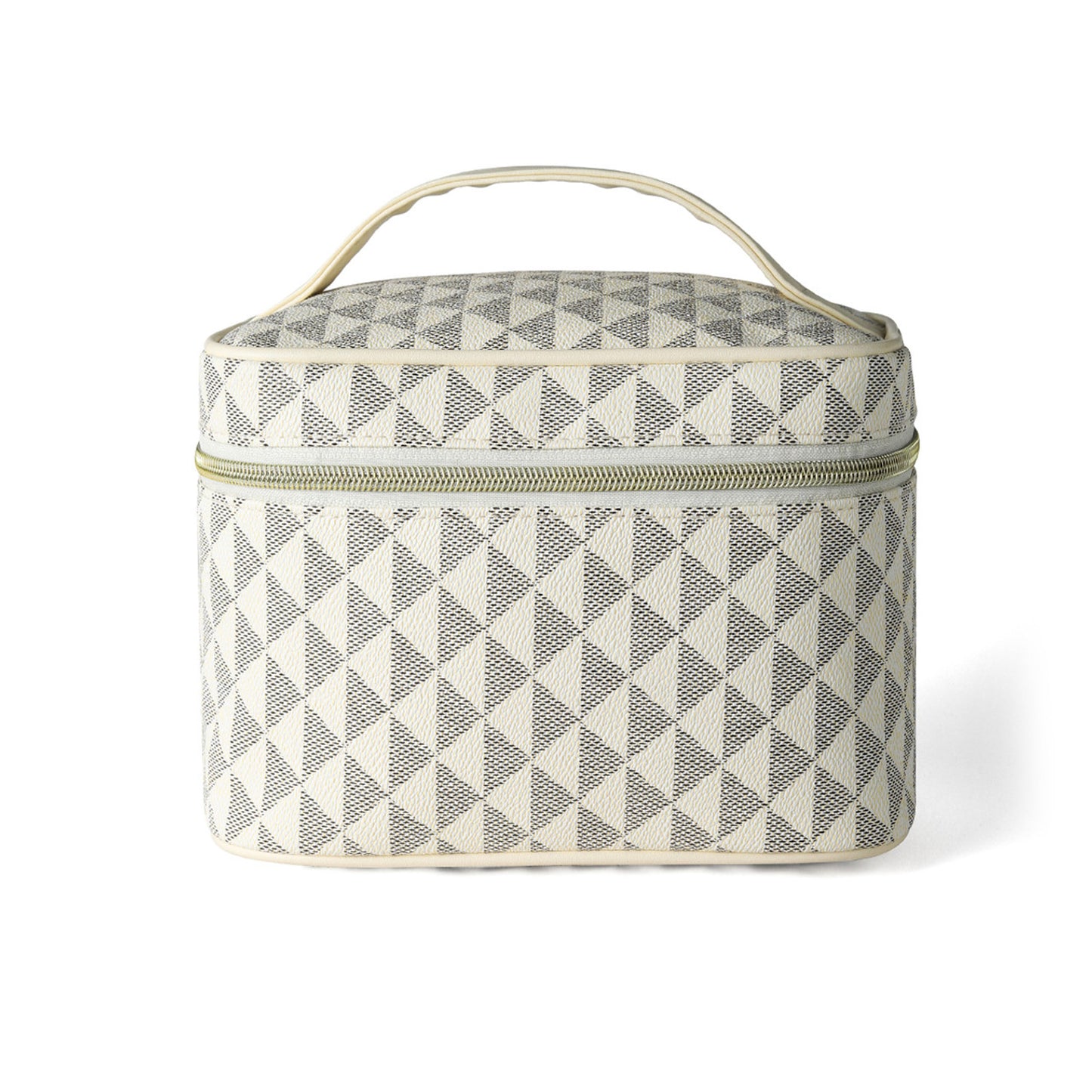 Vegan Leather Geo Print Cosmetic Case Travel Bag LNC3003 (1PC)
