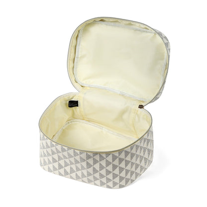 Vegan Leather Geo Print Cosmetic Case Travel Bag LNC3003 (1PC)