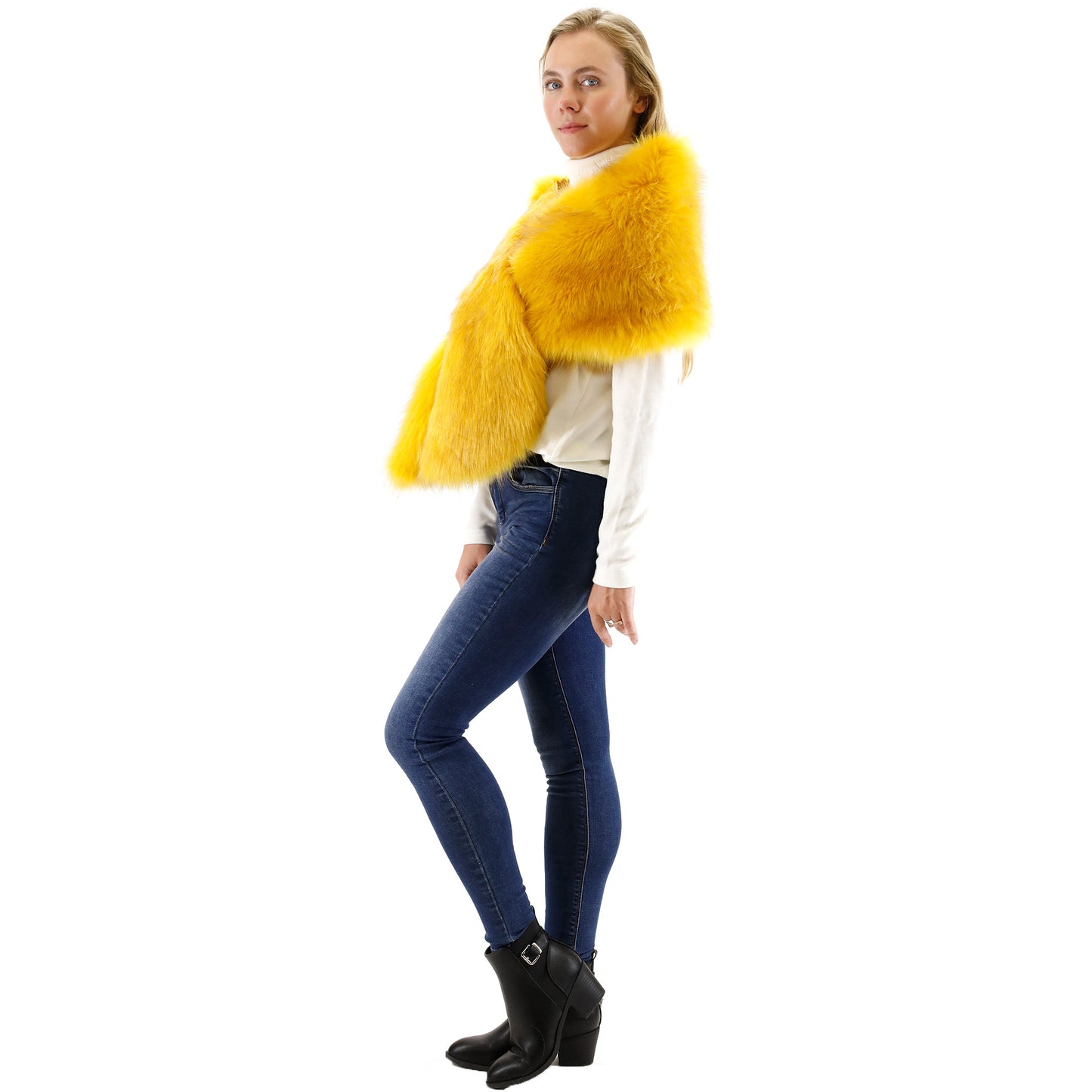 FAUX FUR SHAWL WIDE P373 (3PC)