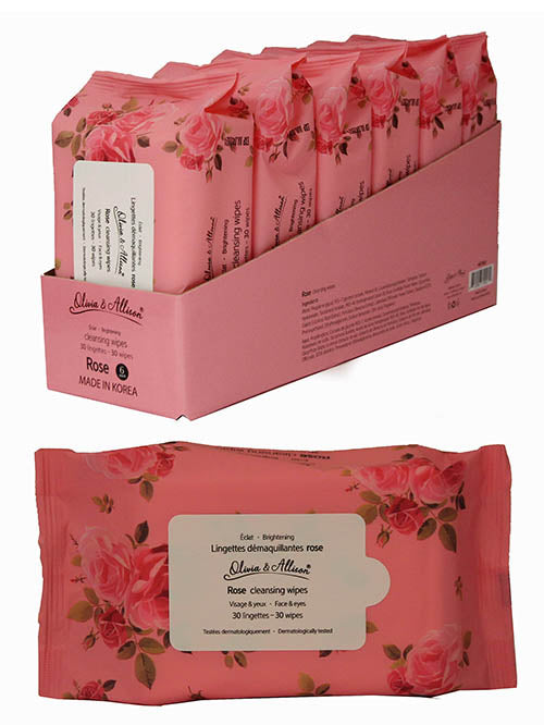 Rose Cleansing Makeup Remover Wipes MIT003 (6PK)
