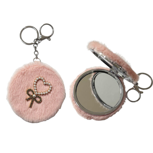 FUR COMPACT MIRROR KEY CHAIN MR41220-19 (12PC)