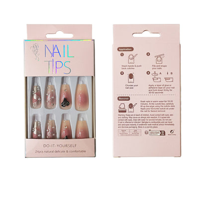 Pearl Decor Ballerina Fake Nail Set  NA1201-38 (12PC)