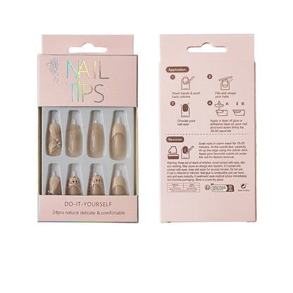 Pearl Decor Oval Fake Nail Set NA1201-44 (12PC)