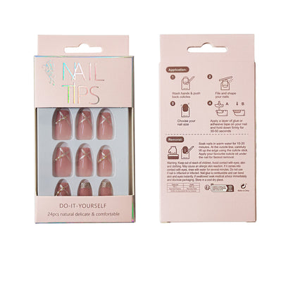 Pearl Decor Ballerina Fake Nail Set NA1201-76 (12PC)