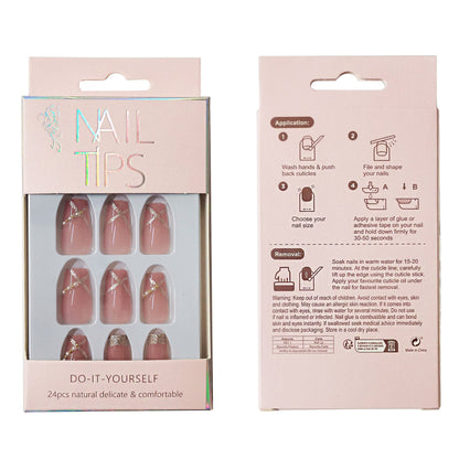 Pearl Decor Ballerina Fake Nail Set NA1201-76 (12PC)