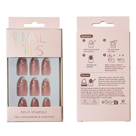 Pearl Decor Ballerina Fake Nail Set NA1201-76 (12PC)