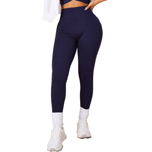 Elasticized Waistband Navy Leggings LGR3 (6PC)