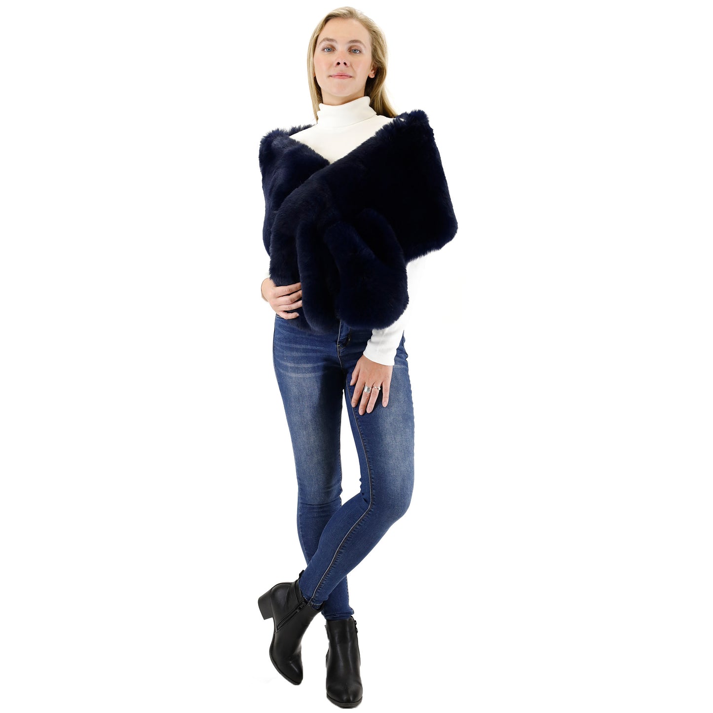 MINK FUR SHAWL WIDE P3735 (3PC)