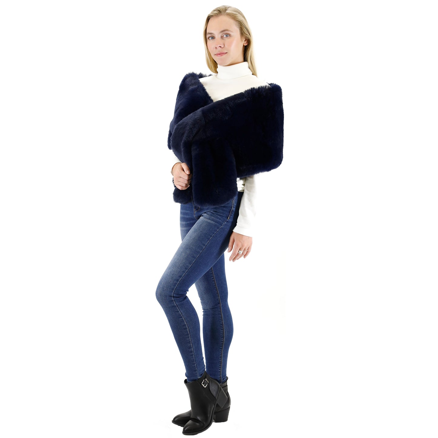 MINK FUR SHAWL WIDE P3735 (3PC)