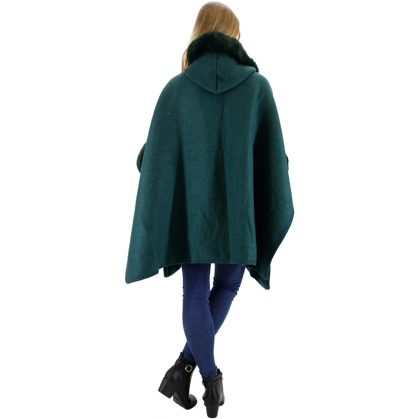 FUR POCKET HOODIE SHAWL P4028 (3PC)