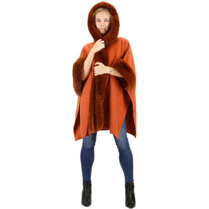FUR HOODIE SHAWL P183 (3PC)
