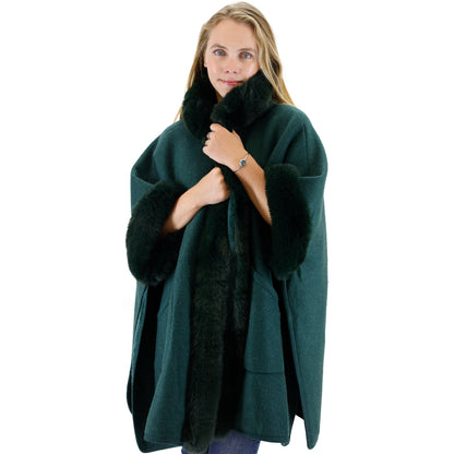 FUR POCKET HOODIE SHAWL P4028 (3PC)