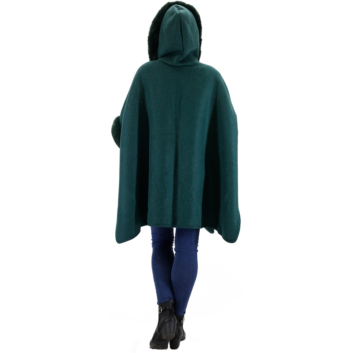FUR POCKET HOODIE SHAWL P4028 (3PC)