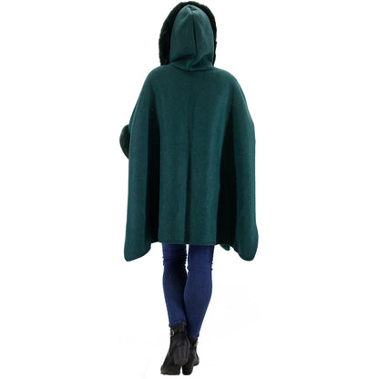 FUR POCKET HOODIE SHAWL P4028 (3PC)