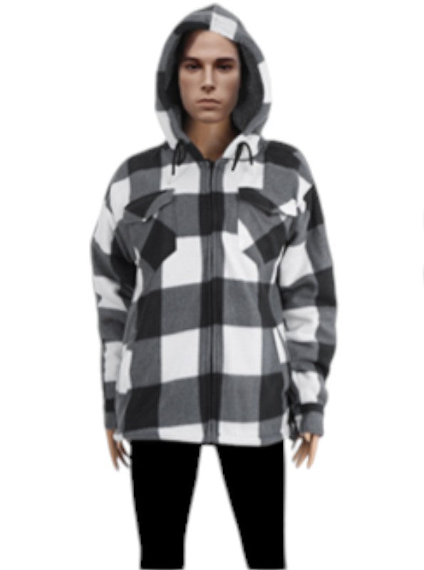 Men's Plaid Hoodie Winter Outerwear P4024 (6PC)