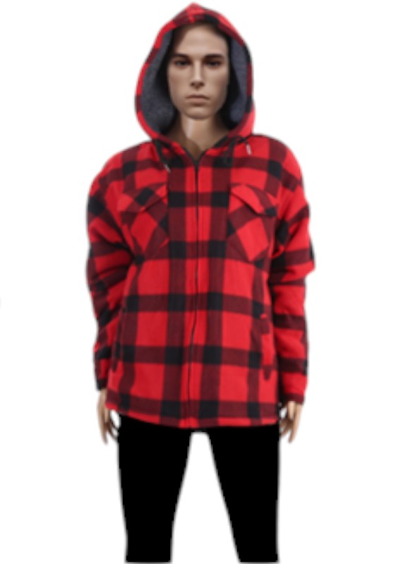 Men's Plaid Hoodie Winter Outerwear P4024 (6PC)