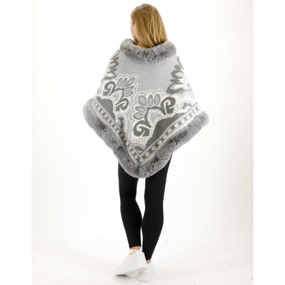 Pattern Faux Fur Poncho P4031 (12PC)