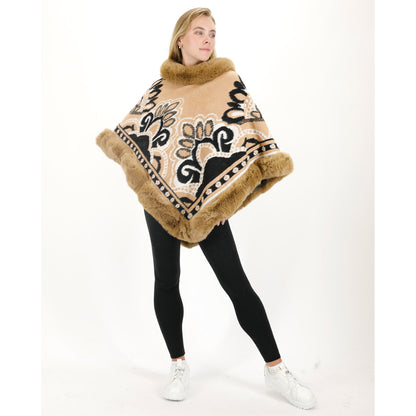Pattern Faux Fur Poncho P4031 (12PC)