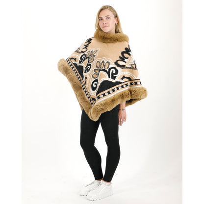 Pattern Faux Fur Poncho P4031 (12PC)