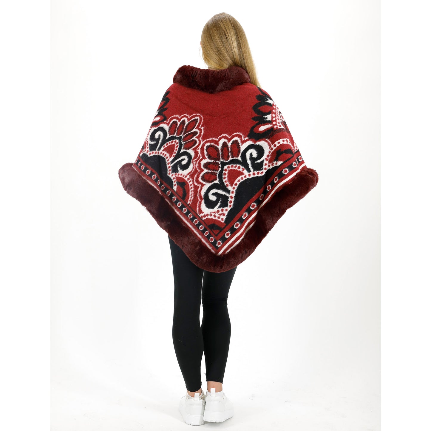 Pattern Faux Fur Poncho P4031 (12PC)