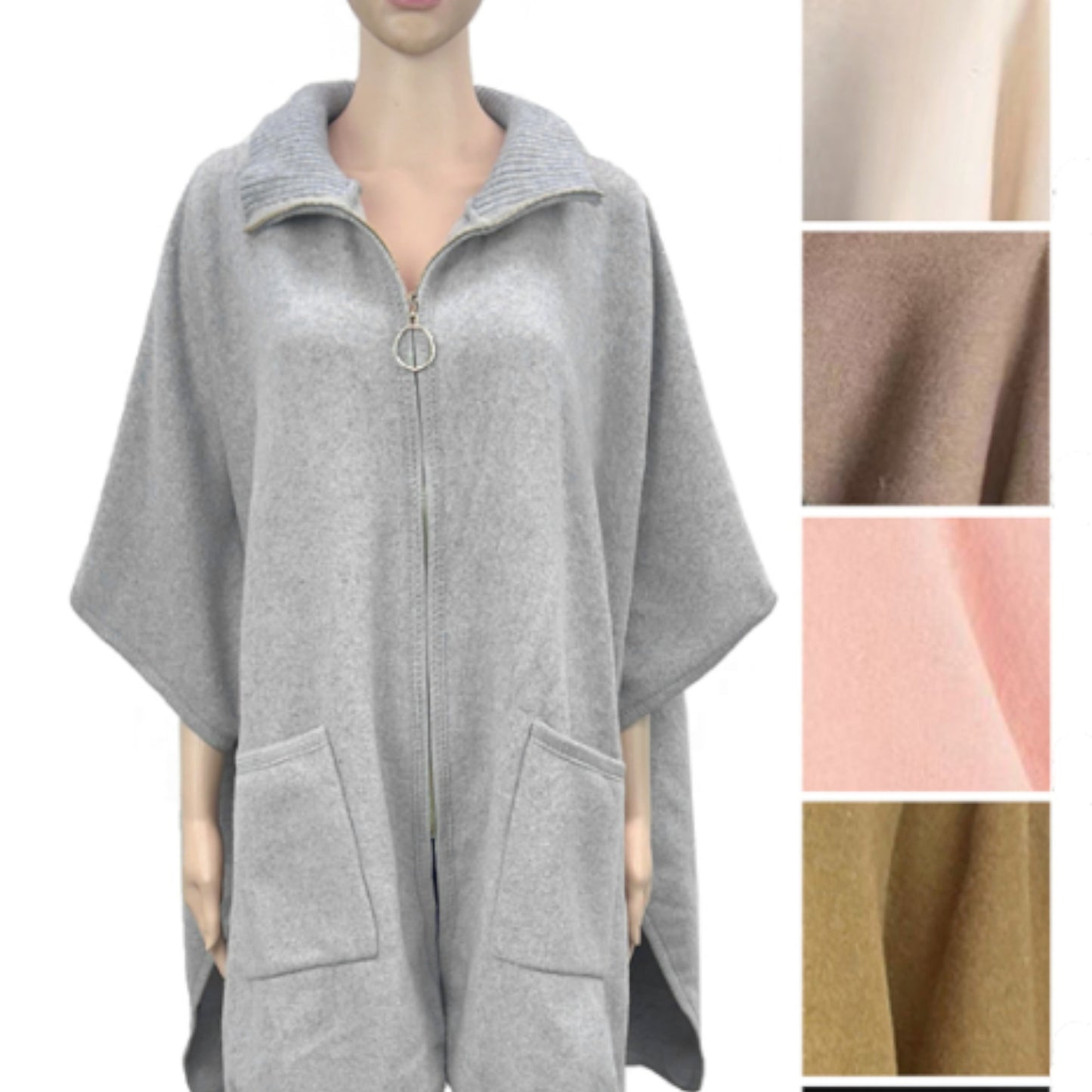 Elegant Poncho With Two Pockets P4611 (6PC)