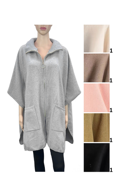 Elegant Poncho With Two Pockets P4611 (6PC)