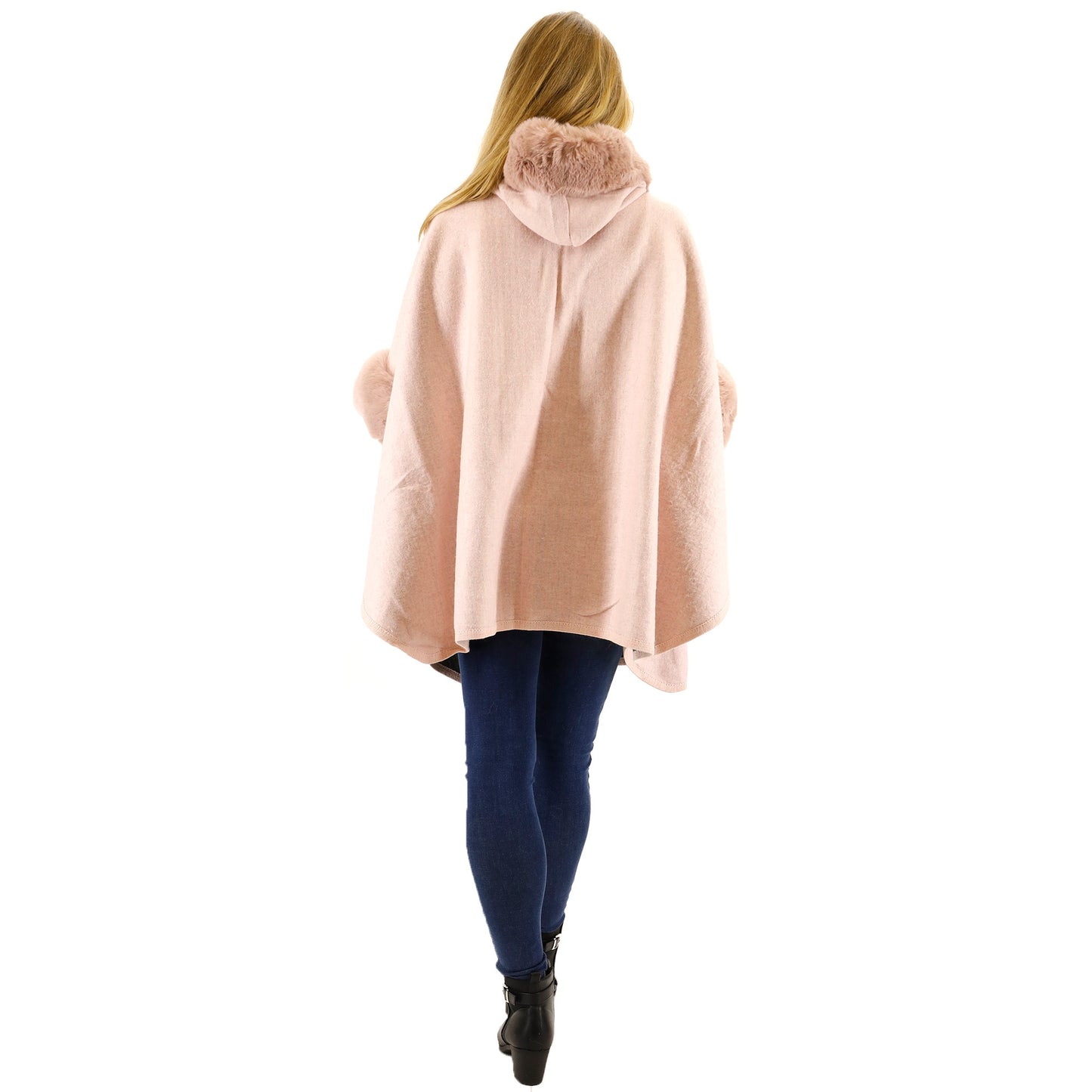 FUR HOODIE SHAWL P183 (3PC)